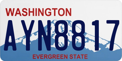 WA license plate AYN8817