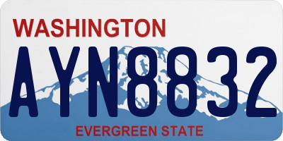 WA license plate AYN8832