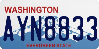 WA license plate AYN8833