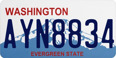 WA license plate AYN8834
