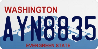 WA license plate AYN8835