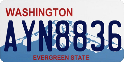 WA license plate AYN8836
