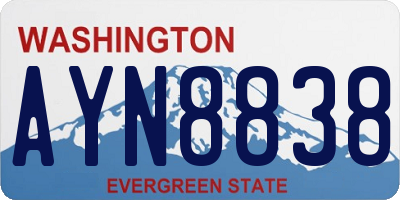 WA license plate AYN8838