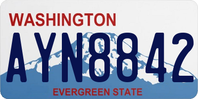 WA license plate AYN8842