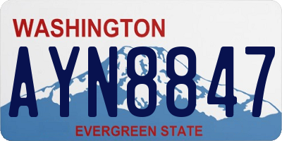 WA license plate AYN8847