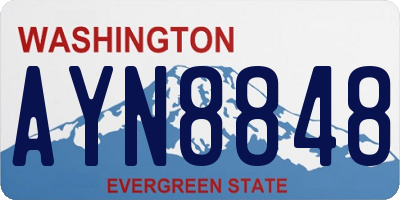 WA license plate AYN8848