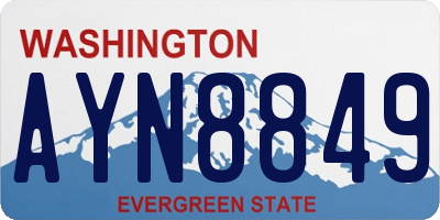 WA license plate AYN8849