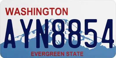 WA license plate AYN8854