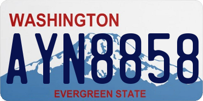 WA license plate AYN8858