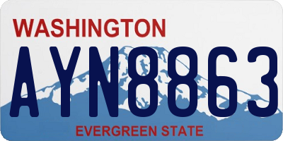 WA license plate AYN8863