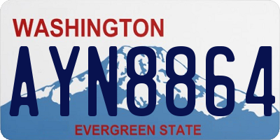 WA license plate AYN8864