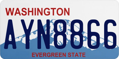 WA license plate AYN8866