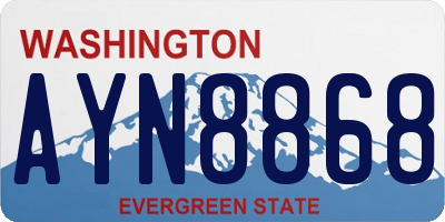 WA license plate AYN8868