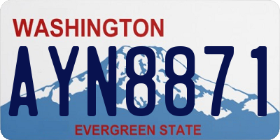 WA license plate AYN8871