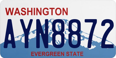 WA license plate AYN8872