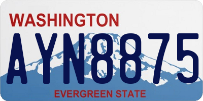 WA license plate AYN8875