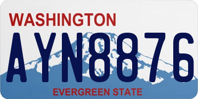 WA license plate AYN8876