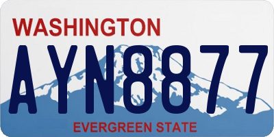 WA license plate AYN8877