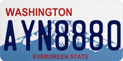 WA license plate AYN8880