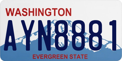 WA license plate AYN8881