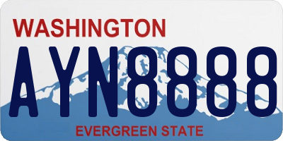 WA license plate AYN8888