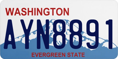WA license plate AYN8891