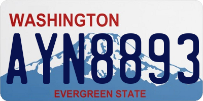 WA license plate AYN8893