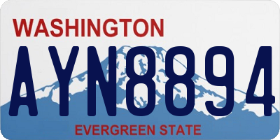 WA license plate AYN8894