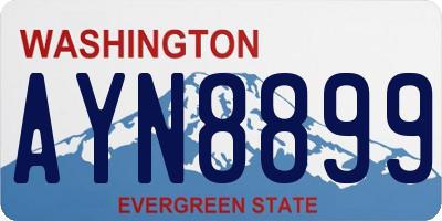 WA license plate AYN8899