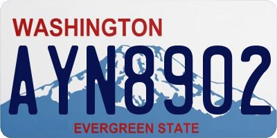 WA license plate AYN8902