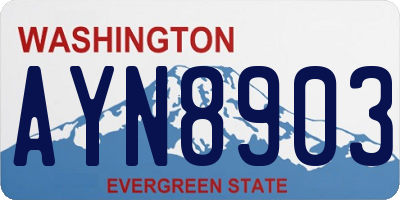WA license plate AYN8903