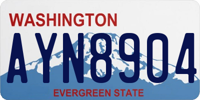 WA license plate AYN8904