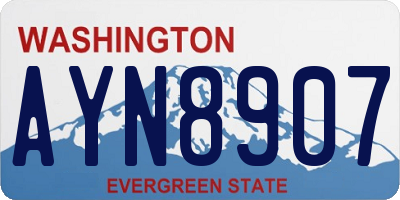 WA license plate AYN8907