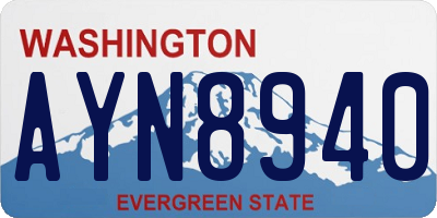 WA license plate AYN8940