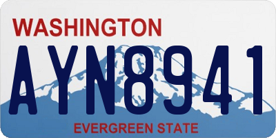 WA license plate AYN8941