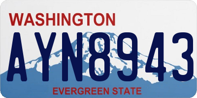 WA license plate AYN8943