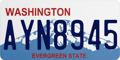 WA license plate AYN8945