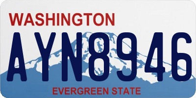 WA license plate AYN8946