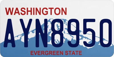 WA license plate AYN8950