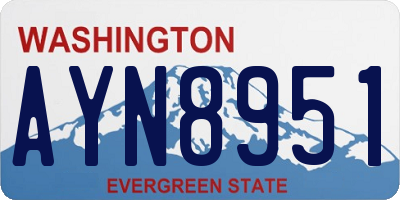 WA license plate AYN8951
