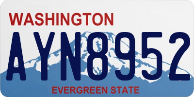 WA license plate AYN8952