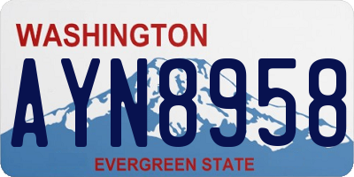 WA license plate AYN8958