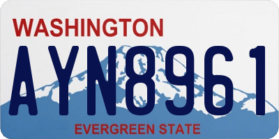 WA license plate AYN8961