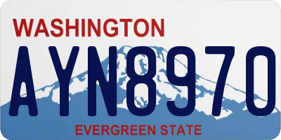 WA license plate AYN8970