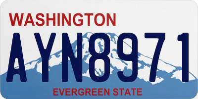 WA license plate AYN8971