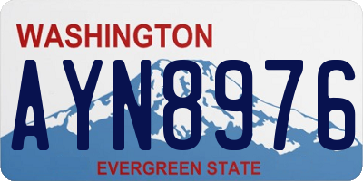 WA license plate AYN8976