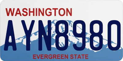 WA license plate AYN8980