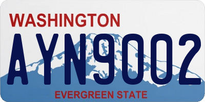 WA license plate AYN9002