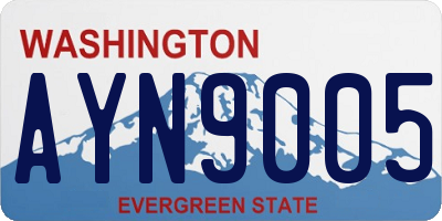 WA license plate AYN9005
