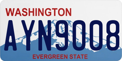 WA license plate AYN9008